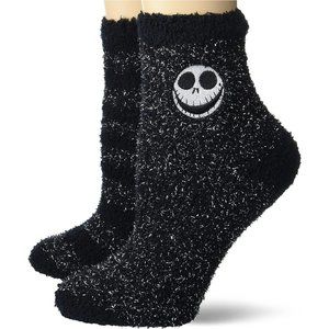 Disney Women's Black 97% Polyester 3% Spandex Crew Socks